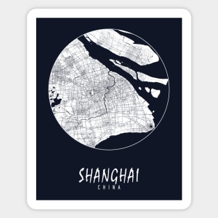 Shanghai, China City Map - Full Moon Sticker